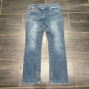 ZCO Jeans Premium Women's Size 13 Blue Bootcut Embellished Pocket Denim Jeans